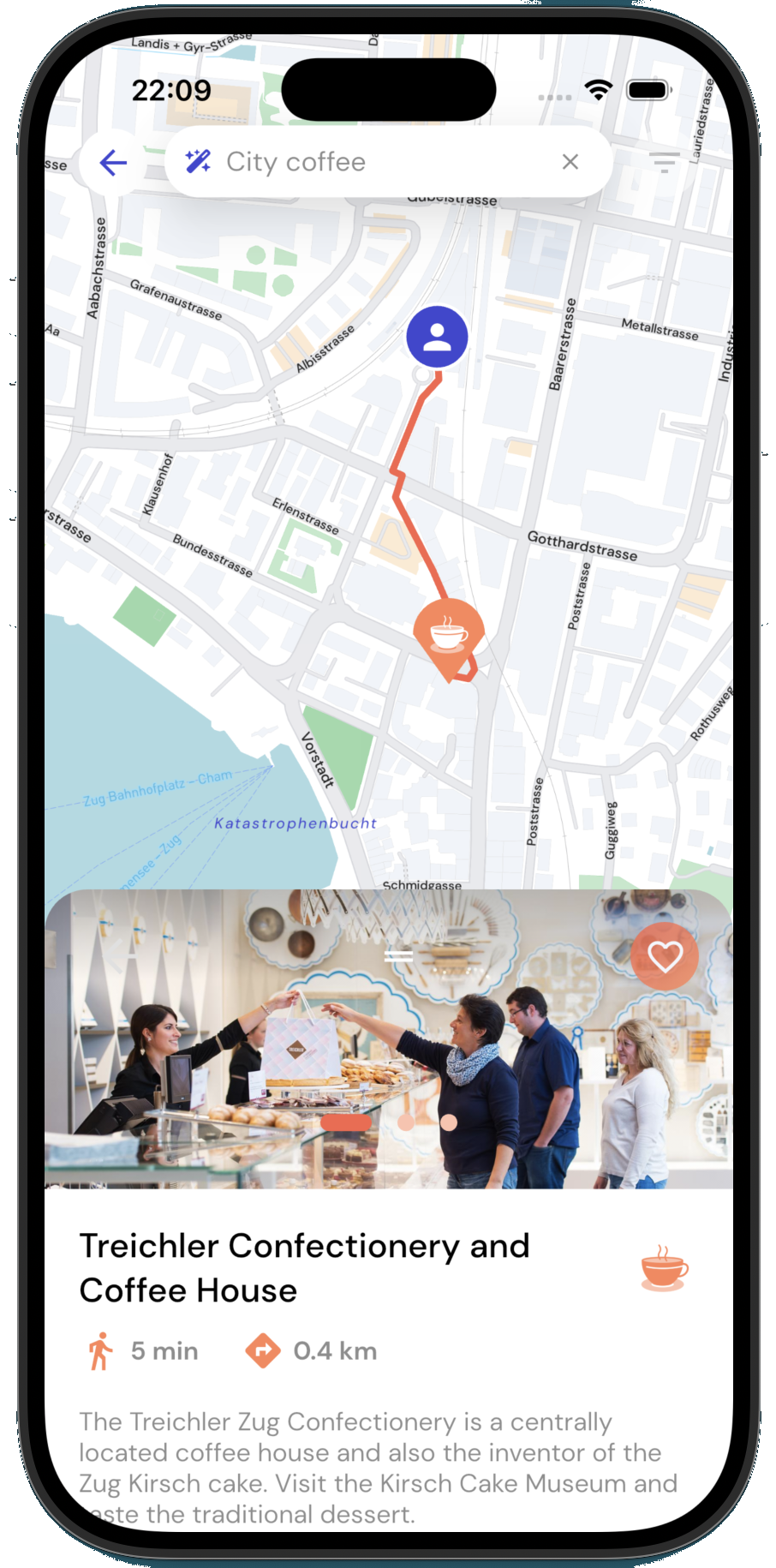 Place detail with route